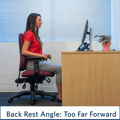 Backrest too far forward