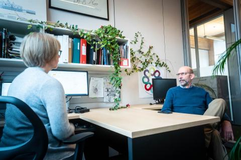 People at a desk