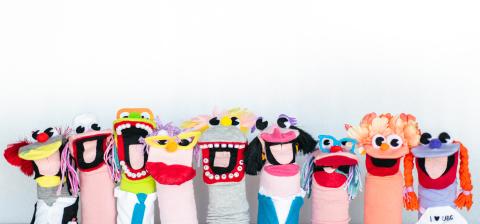 Puppets with white background