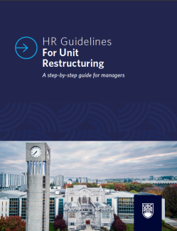 Front cover of HR Guidelines for Unit Restructuring document