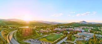 Aerial shot of the UBC Okanagan campus