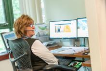 person at desk